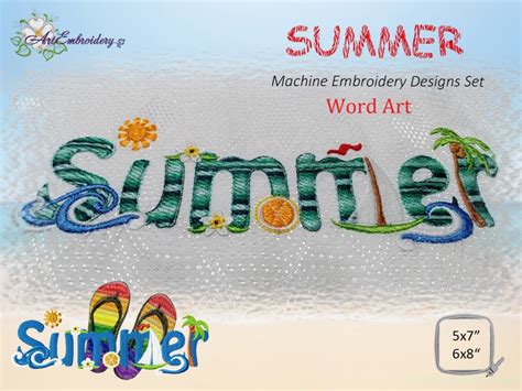 Summer Word Art Set - Products - SWAK Embroidery