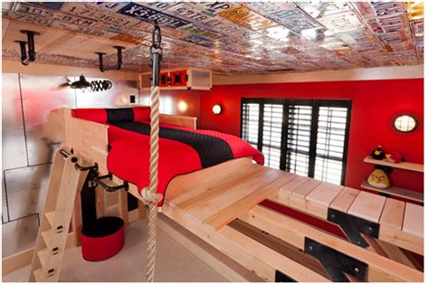 A Rad Red Climbing Bedroom | Cool boys room, Awesome bedrooms, Dream rooms