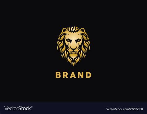 Golden lion logo Royalty Free Vector Image - VectorStock