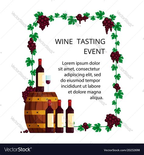 Wine tasting concept for invitation card Vector Image