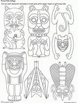 Coloring Pages Of Totem Poles  Home sketch template