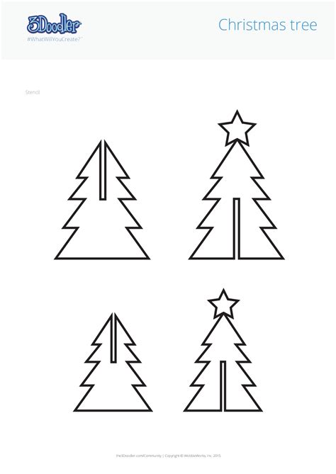 Holiday Christmas Tree 3D Pen Stencil - 3Doodler