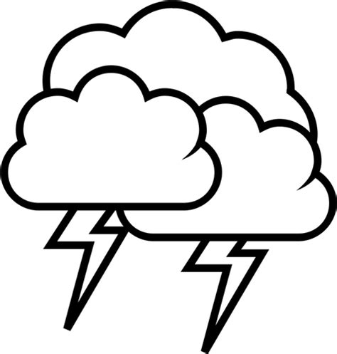 Black and white weather forecast icon for thunder vector graphics | Public domain vectors