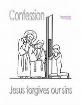 Boy Going To Confession Coloring Page  Catholic coloring Confessions sketch template