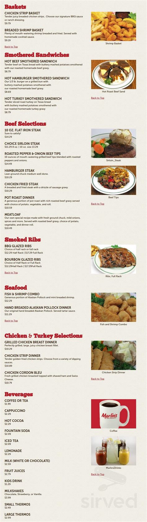 Marlin's menus in Aberdeen, South Dakota, United States