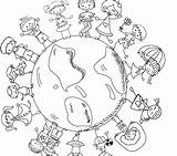 Children Around The World Coloring Page Pages sketch template