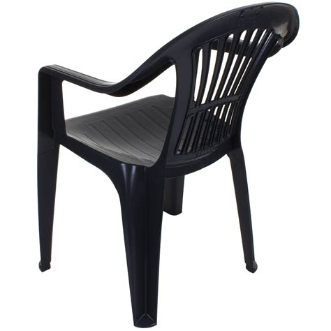 Garden Plastic Chair Stacking Chair Patio Outdoor Armchair Low Back Heavy Duty | eBay