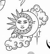 Pin By Véronique F Guimarães On Tatoo  Tattoo Moon coloring Pages sketch template