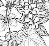 Tropical Flowers Coloring Pages To Print sketch template