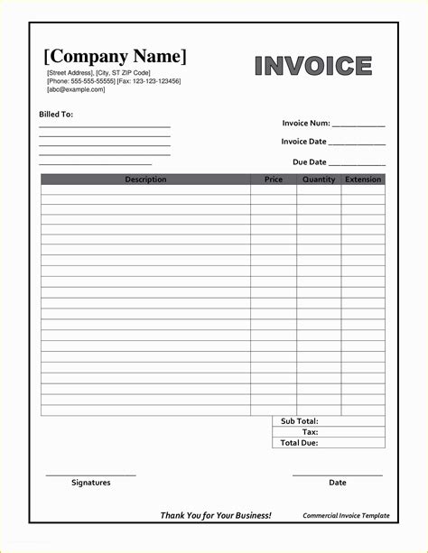 Free Personal Invoice Template Of Blank Invoice form Free | Heritagechristiancollege