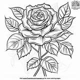 Charming Rose Flower Coloring Pages For Toddlers sketch template