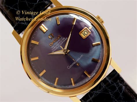 Omega Constellation 18K Blue Dial 1966 | Vintage Gold Watches