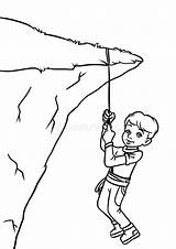 Boy Climber Rock Climb Uphill Illustration Cartoon Coloring Stock  sketch template