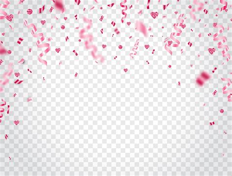 Premium Vector | Pink confetti and glitter falling