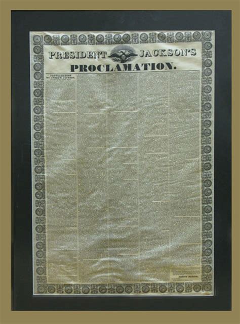 Lot - Andrew Jackson 1832 Nullification Proclamation Rare Silk Broadside