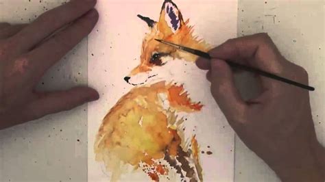 How to paint a little fox in watercolours - YouTube