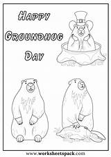 Happy Groundhog Day Coloring Pages Free Printable PDF  Worksheetspack sketch template