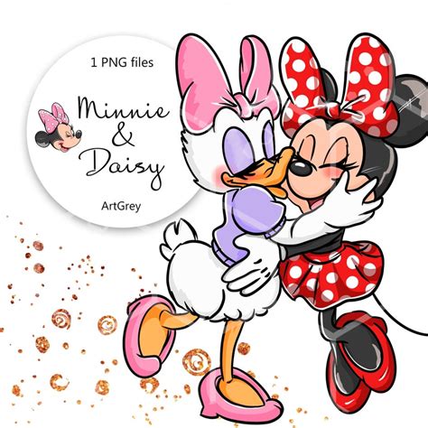 Minnie Mouse Daisy Duck Best Friends Forever Hand-drawn Clip | Etsy