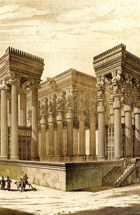 IRAN - Persépolis Reconstruction of the Apadana Hall by Charles Chipiez (1884) | Persian ...