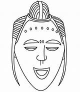 Easy African Tribal Mask Coloring Page  Download Print Or Color sketch template