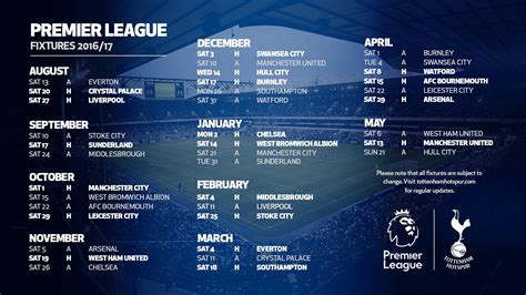 Tottenham’s 2016-17 league schedule is released, and November will be brutal - Cartilage Free ...