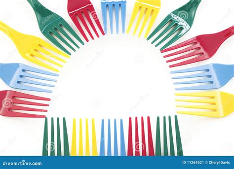 Colorful Plastic Forks Design Stock Image - Image of colored, shape: 11264521