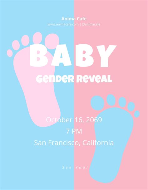 Peach Gender Reveal Flyer in PSD, Illustrator, Word, Publisher, Google Docs, Pages - Download ...