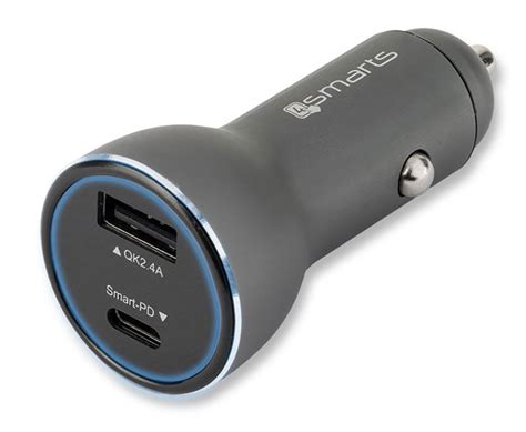 Chargeur Voiture USB-C et USB-A 4smarts Fast Charging Lightning