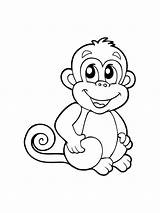 Cartoon Baby Monkey coloring Page sketch template