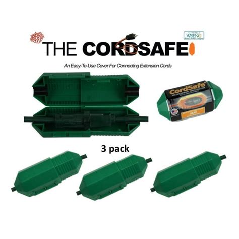 3pk Cordsafe Green Extension Cord Safety Cover with Water-Resistant ...