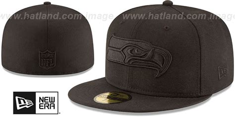 Seattle Seahawks NFL TEAM-BASIC BLACKOUT Fitted Hat