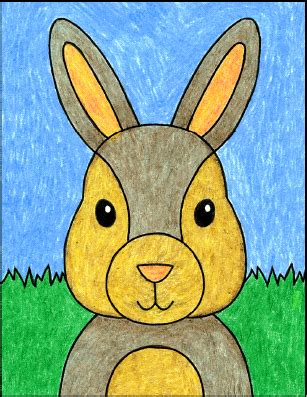 Easy How to Draw a Bunny Face Tutorial Video and Bunny Face Coloring ...