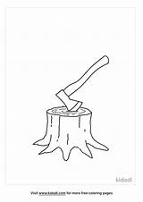 Axe In Tree Stump Coloring Pages  Free Nature Kidadl sketch template