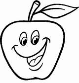 Happy Cartoon Apple coloring page  Download Print Or Color Online For sketch template