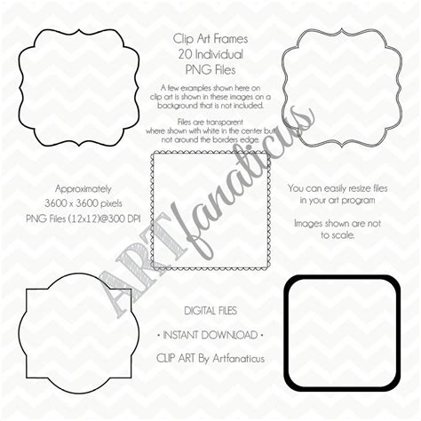 Clipart black SQUARE FRAMES Clipart 20 Frames/labels, Overlays, Belly Belt, Photographers ...