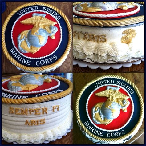 US Marine cakes two cakes for one Marine (With images) | Marine cake, Military cake, Eat cake