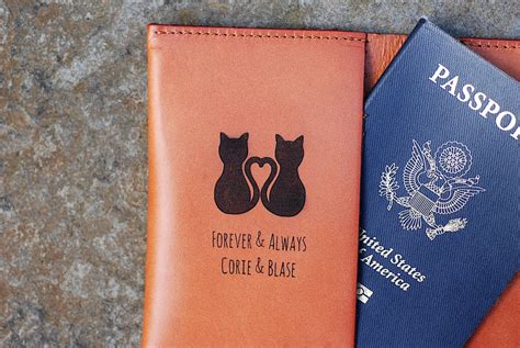 Cat Meow Passport Holder Kitty Cat Couple Wedding Gift Cat | Etsy