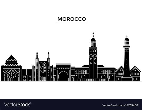 Morocco architecture city skyline travel Vector Image