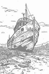 Shipwreck coloring page  Раскраски Корабль Иллюстрации sketch template