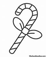 Candy Cane Coloring Pages Free Printable PDF Templates  Life Should sketch template