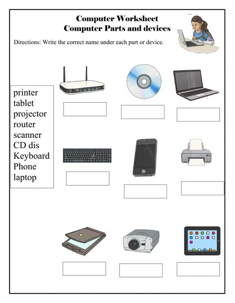 Parts Of A Computer Worksheet | Worksheets, Teaching computers, Practices worksheets