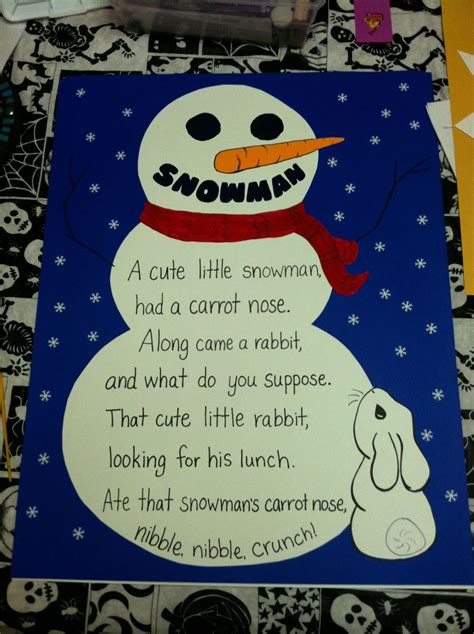 Snowman Free Printable Poem For Preschool