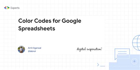 Color Codes for Google Spreadsheets - Digital Inspiration