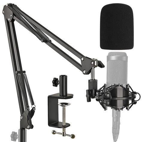 Buy AT2020 Mic Stand with Shock Mount and Pop Filter, Suspension Scissor Boom Arm with Upgraded ...