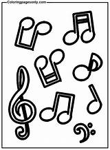 Colorful Music Notes Coloring Page  Free Printable Pages sketch template