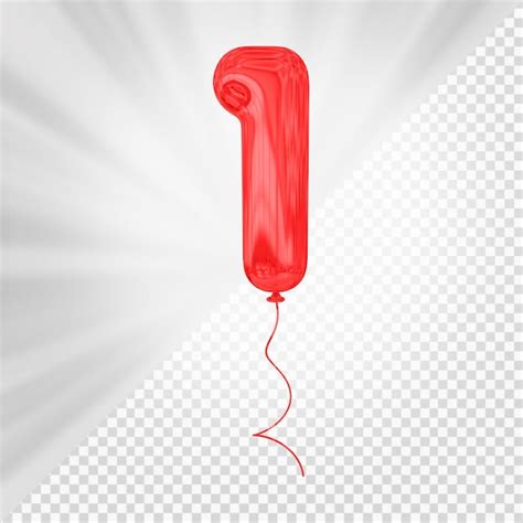 Premium PSD | Red balloon number 1