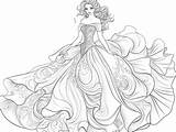 Stunning Ball Gown Coloring Page  sketch template