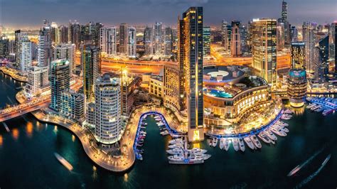 City Skyscraper Building Dubai Night Road Yacht HD Travel Wallpapers | HD Wallpapers | ID #55237