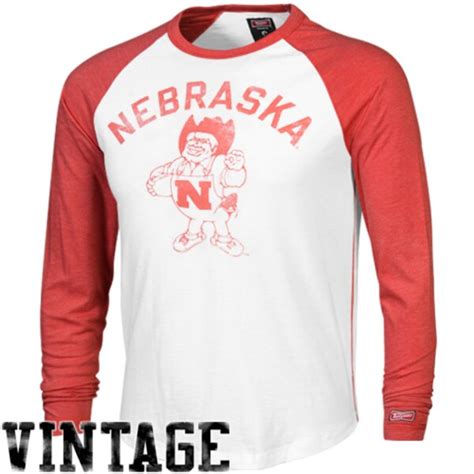 Nebraska Cornhuskers Baseball Raglan Long Sleeve T-Shirt - White/Scarlet | Official Nebraska ...