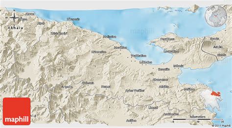 Shaded Relief 3D Map of Korinthia